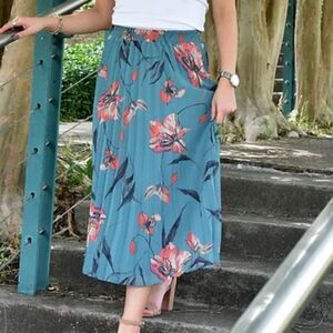 A new day target size extra small blue floral maxi ruffle skirt summer boho